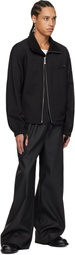 Helmut Lang Black Relaxed Wool Bomber Jacket