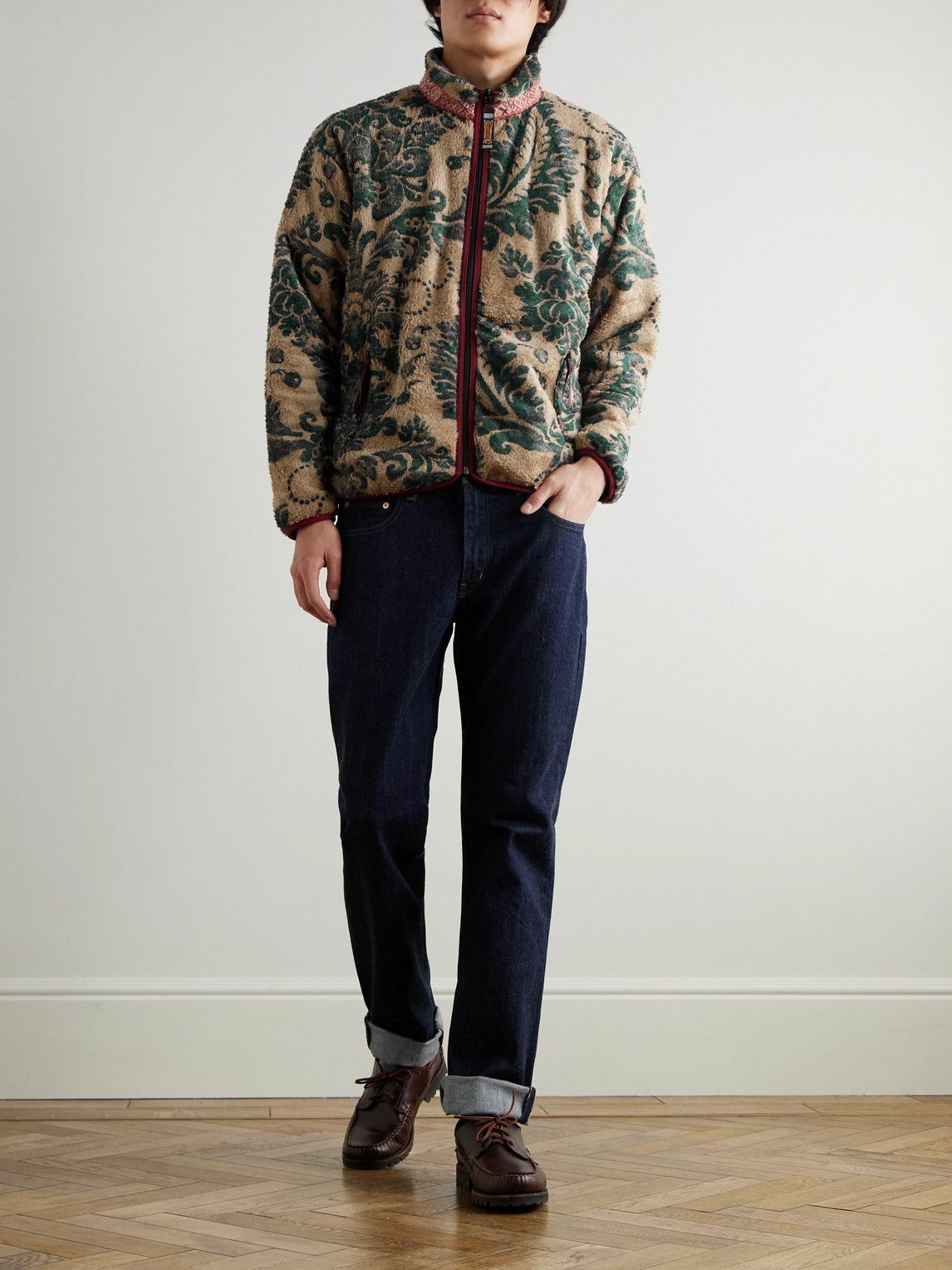KAPITAL - Damask Printed Fleece Jacket - Neutrals