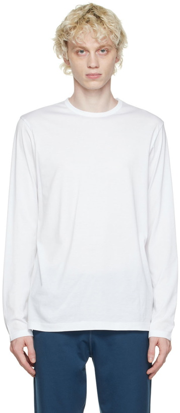 Photo: Sunspel White Cotton Long Sleeve T-Shirt