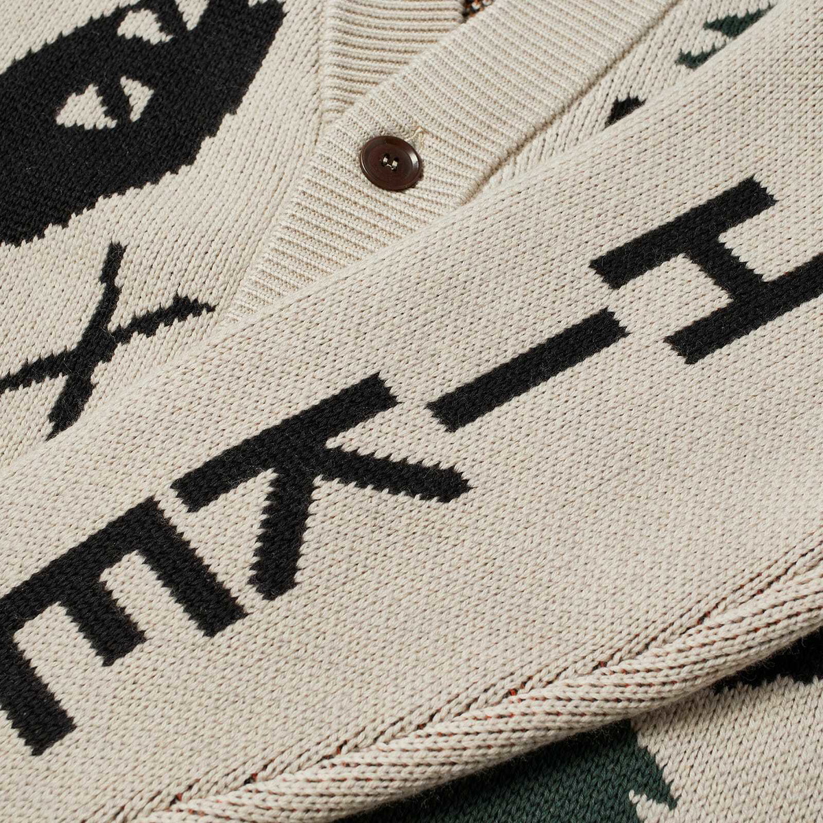 Timberland x Nina Chanel Abney Intarsia Cardigan in White Smoke 