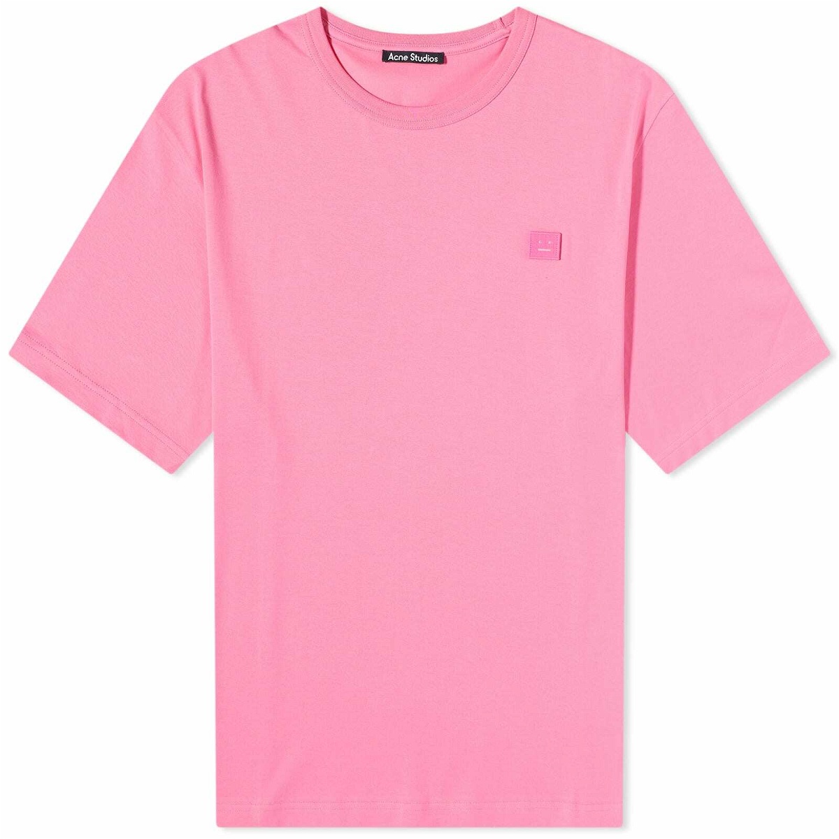 Acne Studios Exford Face T-Shirt in Bright Pink Acne Studios