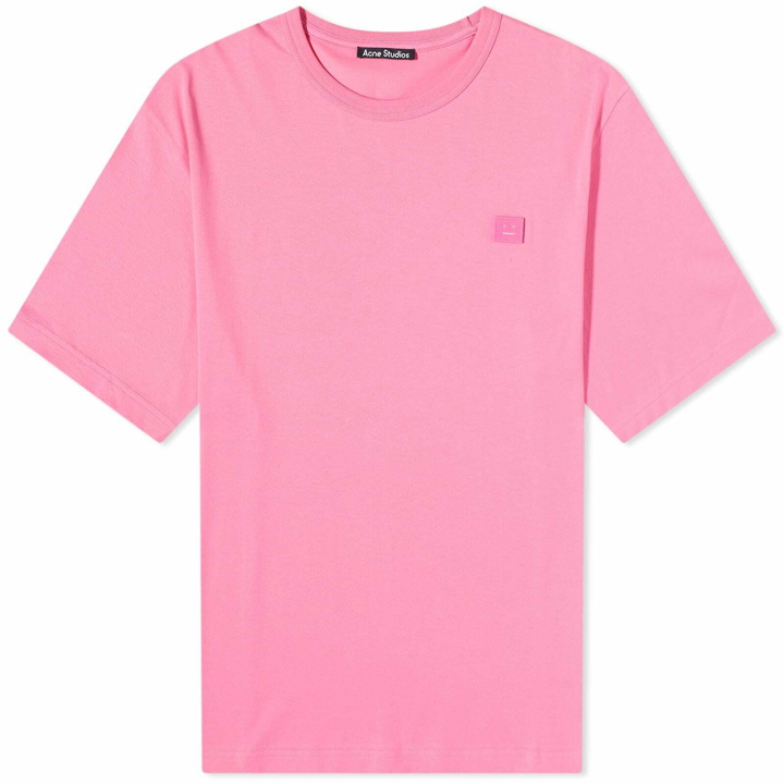 Photo: Acne Studios Exford Face T-Shirt in Bright Pink