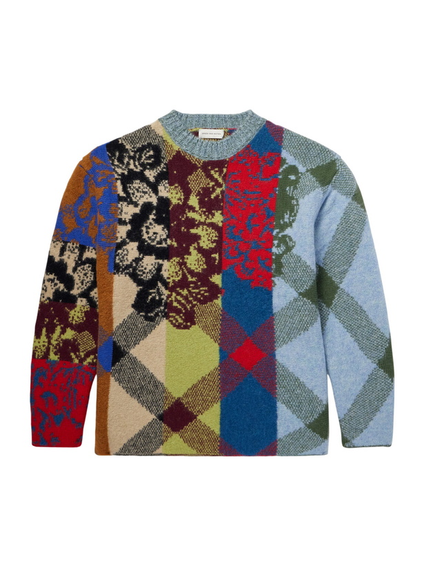 Photo: Dries Van Noten - Patchwork Wool-Blend Sweater - Multi