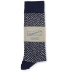 Anonymous Ism - Herringbone Knitted Socks - Blue
