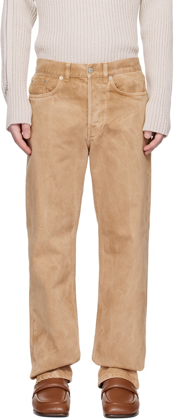 Photo: Dries Van Noten Tan Faded Jeans