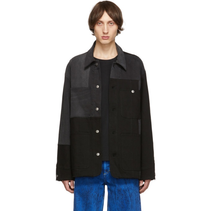 Photo: Acne Studios Black and Grey Bla Konst Mathers Recrafted Jacket