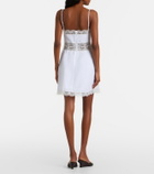 Staud Amalina lace-trimmed linen minidress
