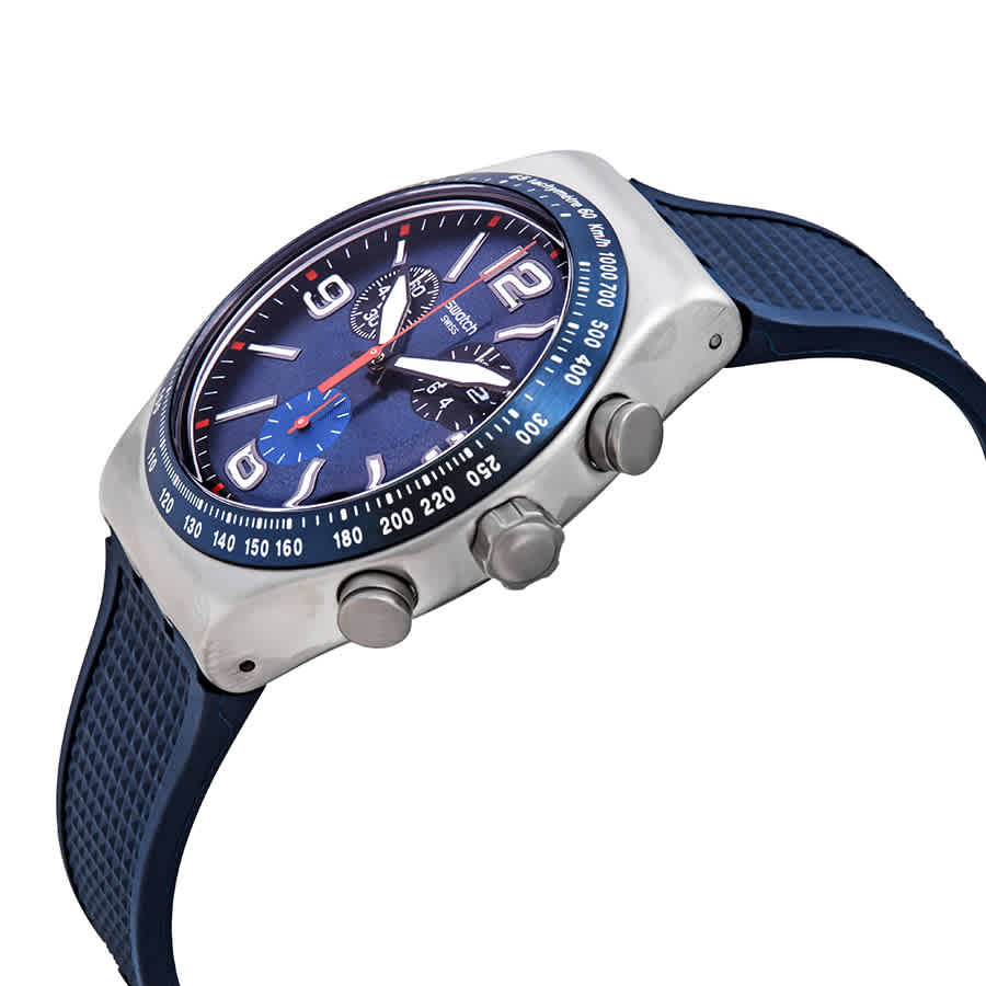 Swatch Blue Grid Chronograph Quartz Blue Dial Mens Watch YVS454