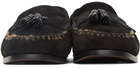 TOM FORD Black Suede & Shearling Berwick Loafers