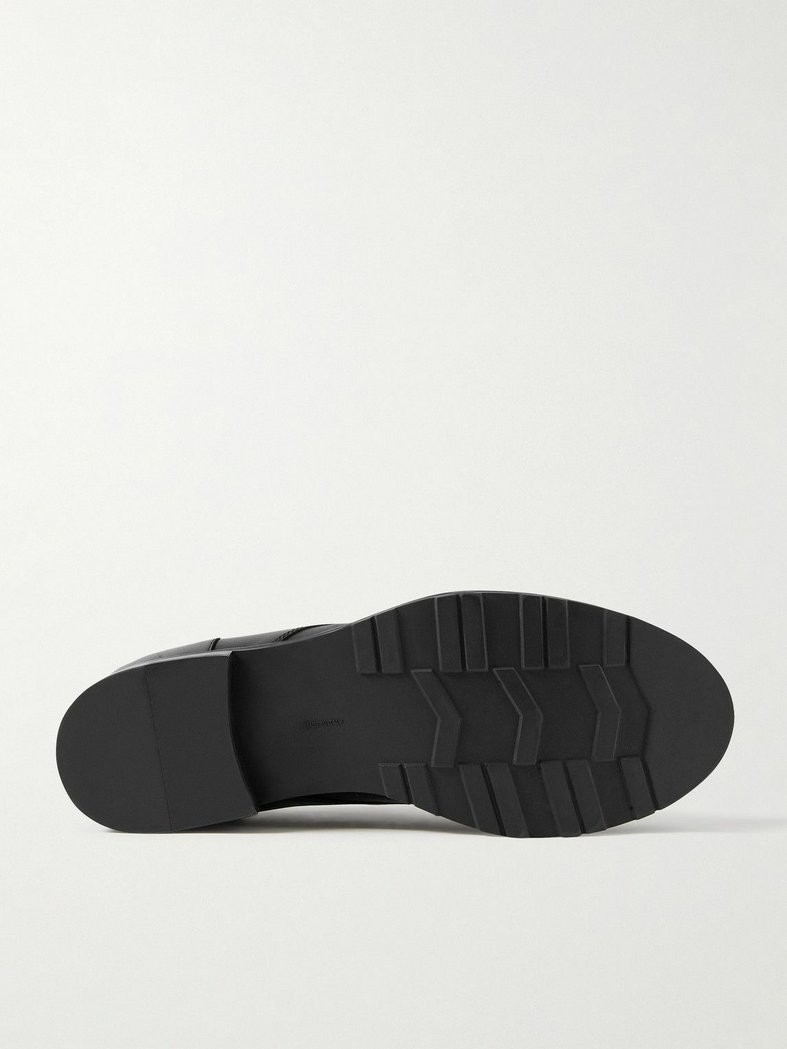 The Row - Oiled-Leather Derby Shoes - Black