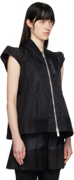 sacai Black Nylon Twill & Gabardine Vest