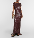 Dries Van Noten Sequined jersey maxi skirt