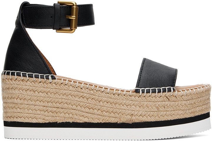 Photo: See by Chloé Black Glyn Espadrille Sandals