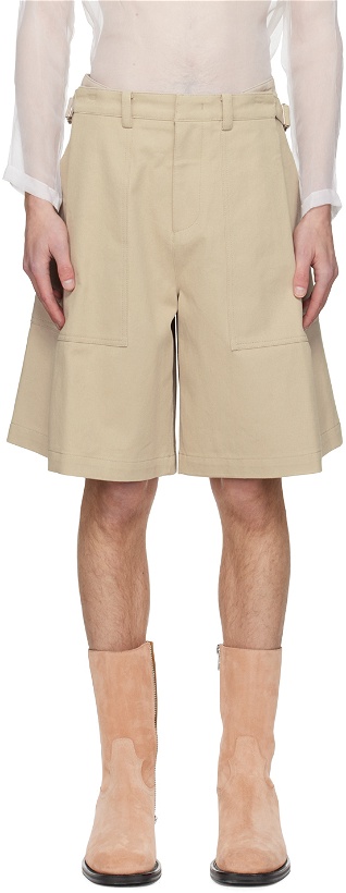Photo: System Beige Pleated Shorts