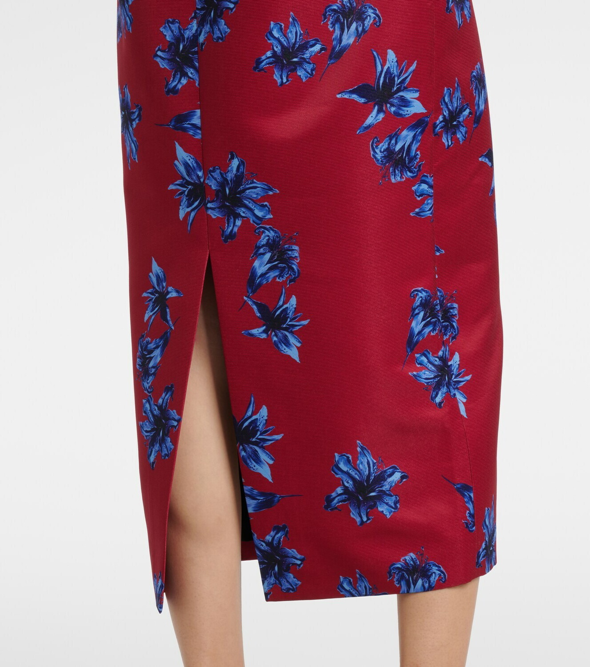 Emilia Wickstead Lorelei floral duchess satin pencil skirt