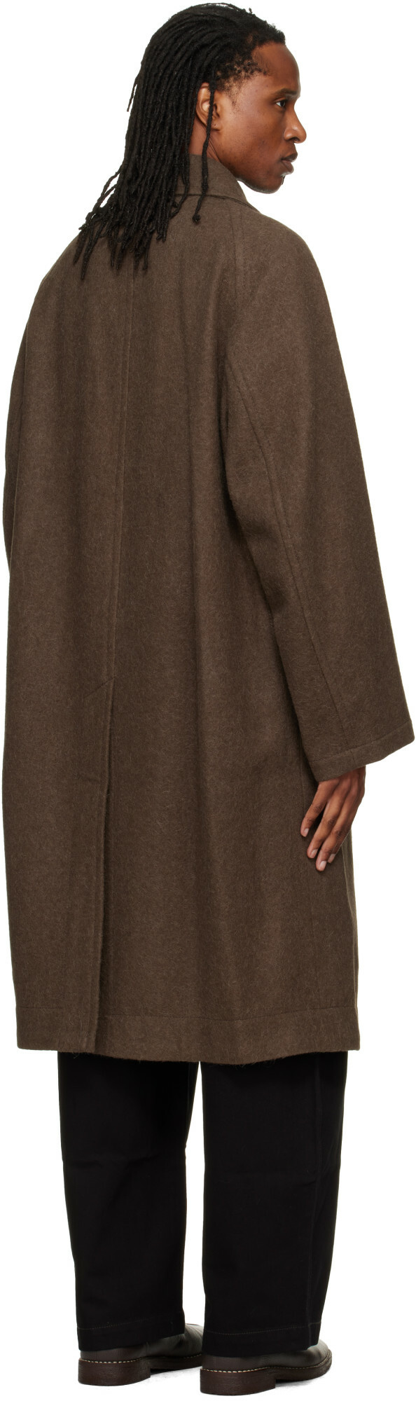 LEMAIRE Brown Double-Breasted Coat