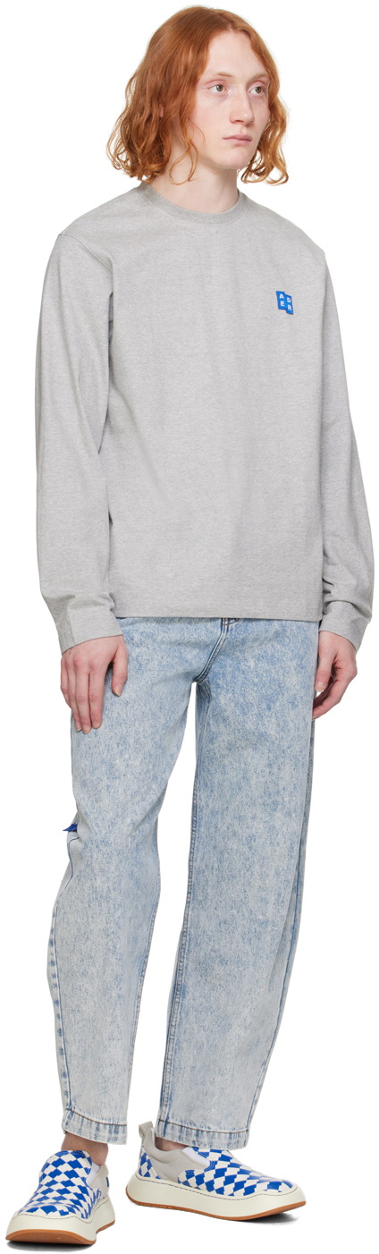 ADER error Gray Patch Long Sleeve T-Shirt
