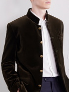 Favourbrook - Nehru Cotton-Velvet Blazer - Green