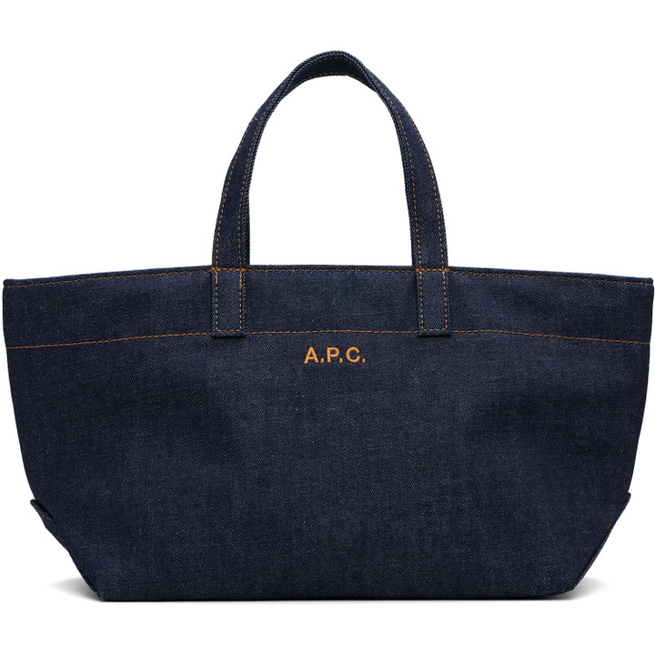 Photo: A.P.C. Navy Drummer Toile Small Tote