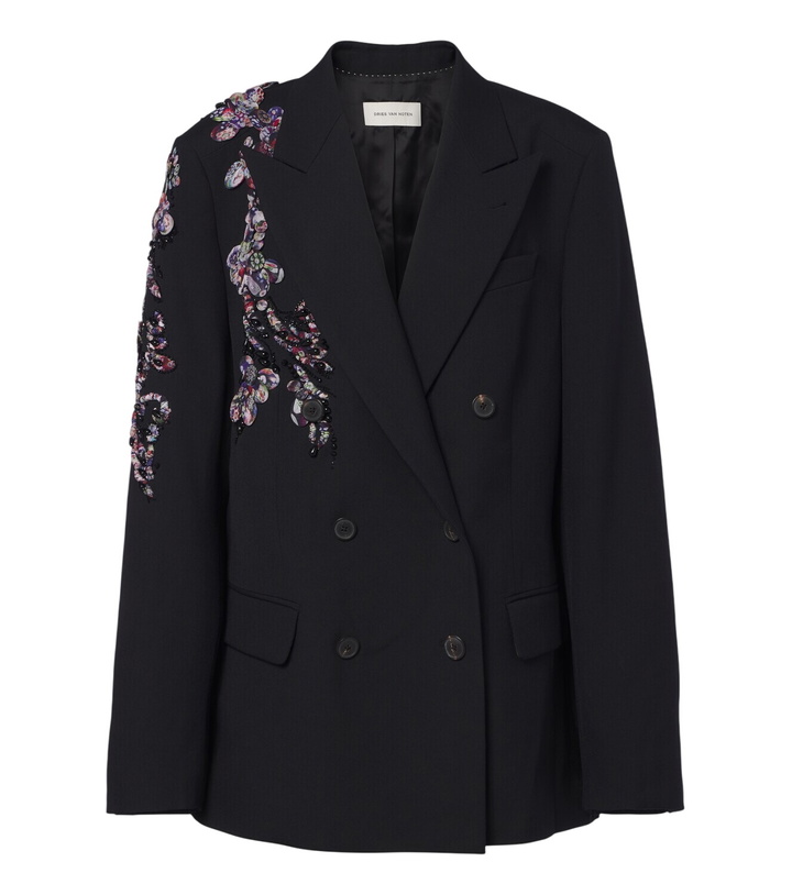 Photo: Dries Van Noten Embellished double-breasted wool blazer