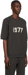 Essentials Black Raglan '1977' Short Sleeve Sweatshirt