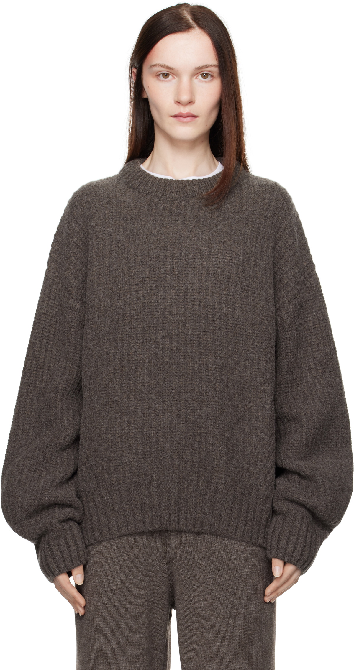 Aya Muse Taupe Crewneck Sweater
