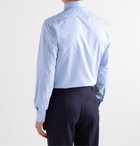 Husbands - Slim-Fit Striped Cotton-Poplin Shirt - Blue