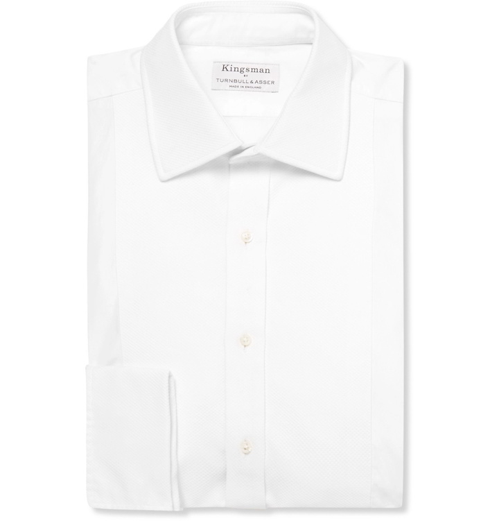 Photo: Kingsman - Turnbull & Asser White Bib-Front Cotton Tuxedo Shirt - White