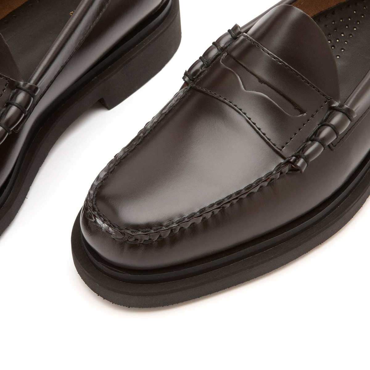 Bass Weejuns Men's Larson Step Moc Penny Loafer in Chocolate Leather