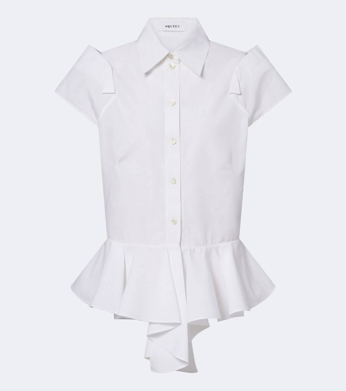 McQueen Peplum cotton poplin shirt