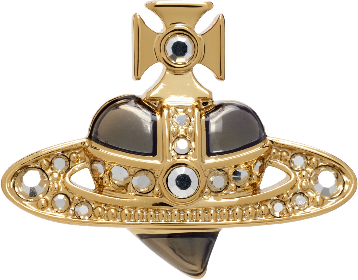 Vivienne Westwood Man Diamante Heart Stud Single Earring Vivienne