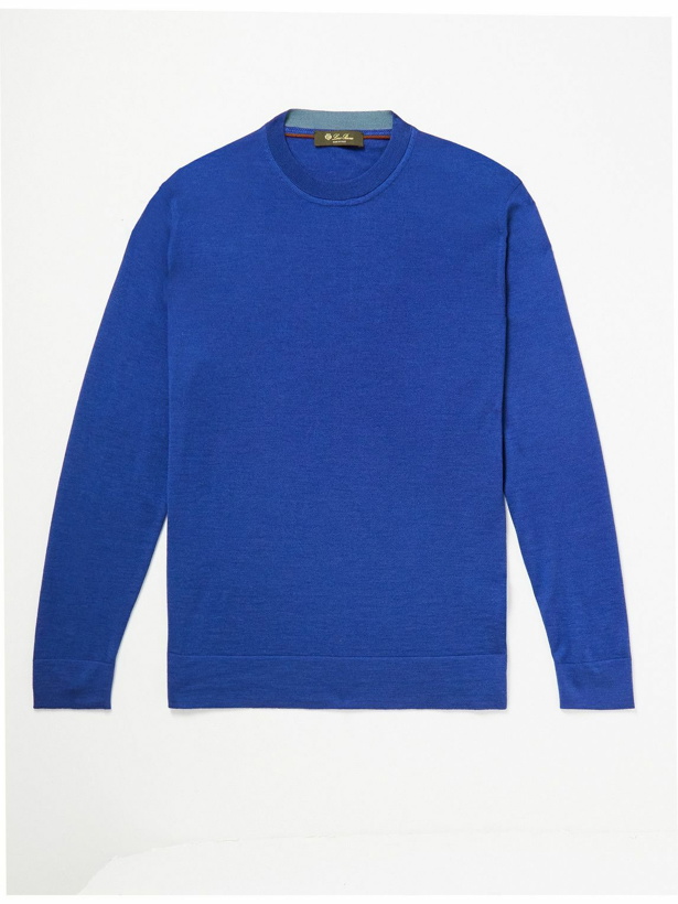 Photo: Loro Piana - Silk, Wool and Cashmere-Blend Sweater - Blue