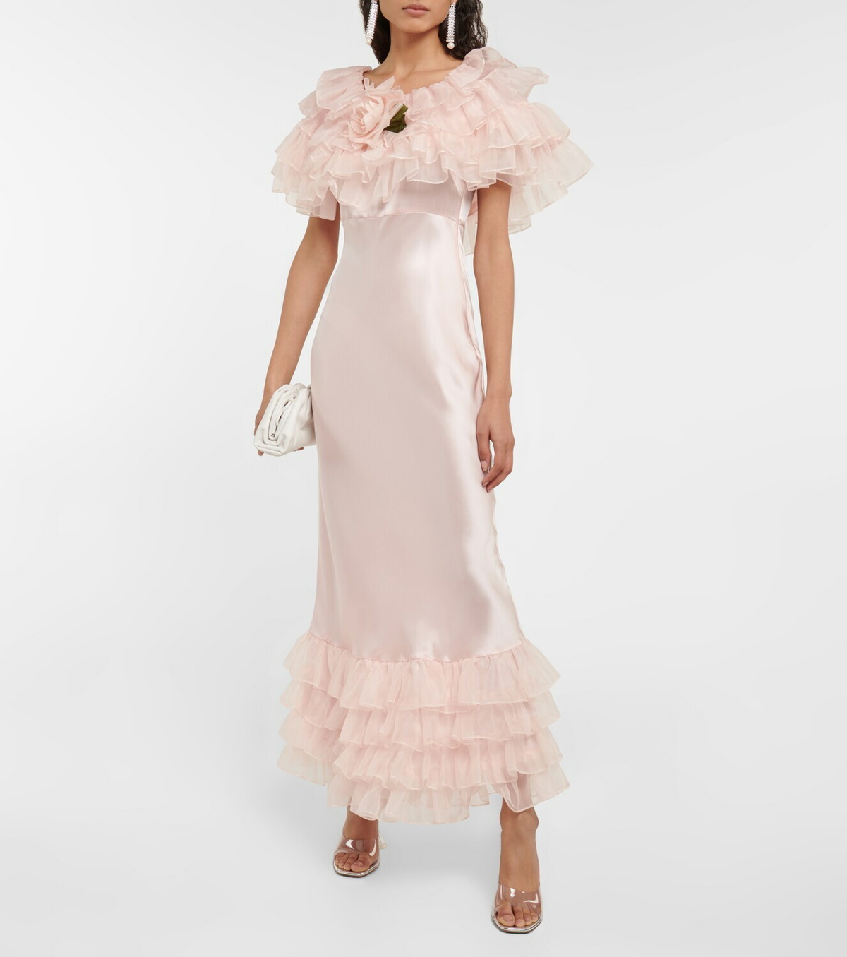 Rodarte - Ruffled silk satin and organza gown Rodarte