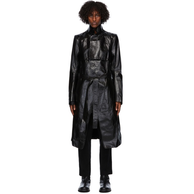 Photo: Ann Demeulemeester Black Leather Trench Coat