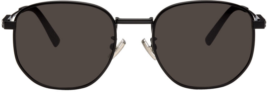 NWT BOTTEGA VENETA SUNGLASSES UNISEX BLACK ROUND EYEWEAR Classic oval sunglasses in black - Bottega Veneta | Mytheresa main image 4