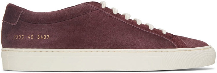 Photo: Common Projects Red Waxed Suede Achilles Low Sneakers