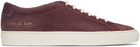 Common Projects Red Waxed Suede Achilles Low Sneakers