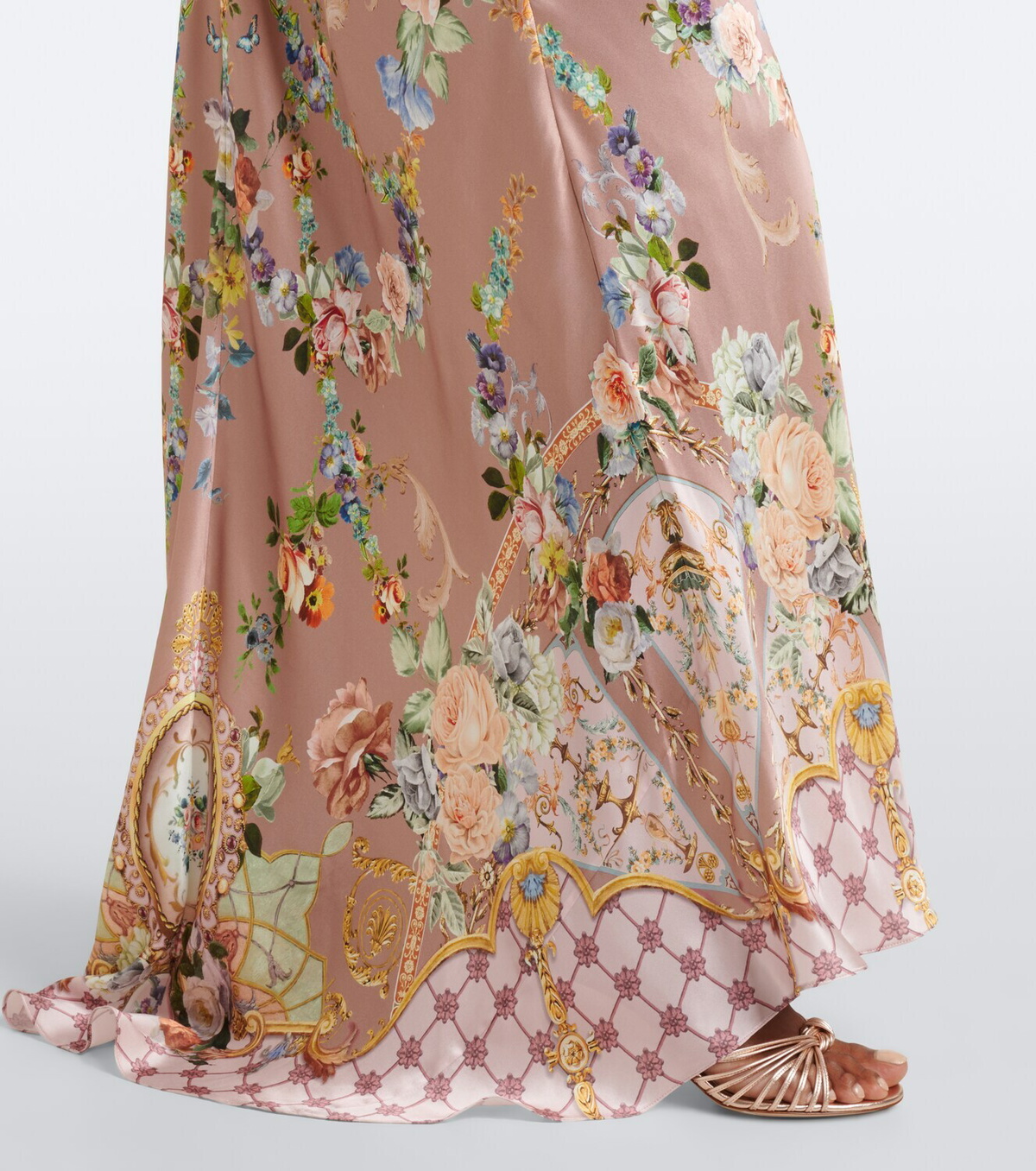 Camilla Floral silk satin slip dress