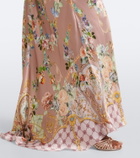 Camilla Floral silk satin slip dress