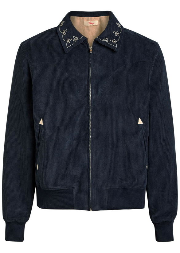 Photo: Cherry Los Angeles Charro Embroidered-collar Corduroy Jacket Navy