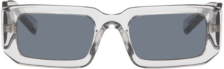 Photo: Prada Eyewear Gray Rectangular Sunglasses