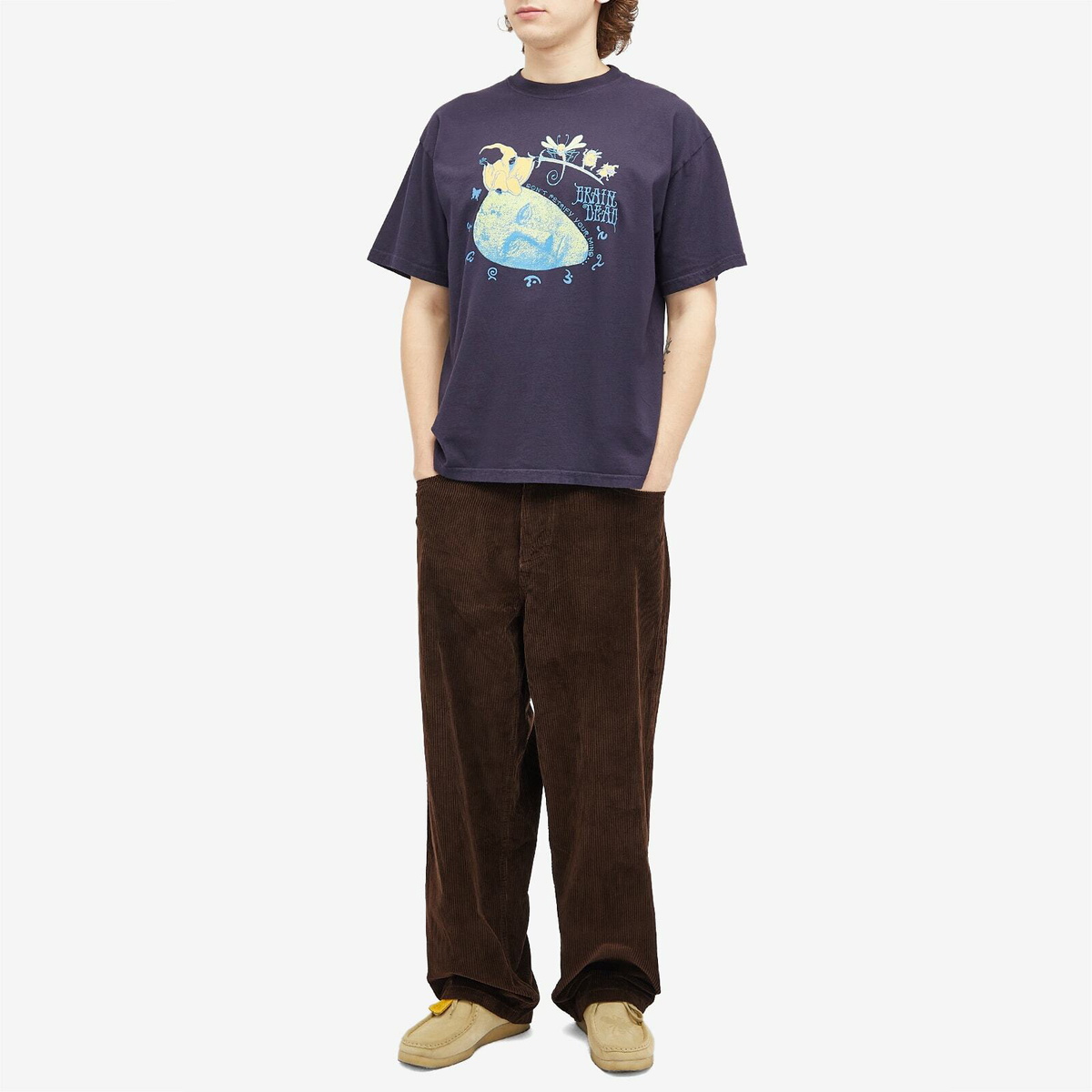 【BRAIN DEAD】 Petrified Mind T-shirt / Navy hp_716141_a?qlt=92