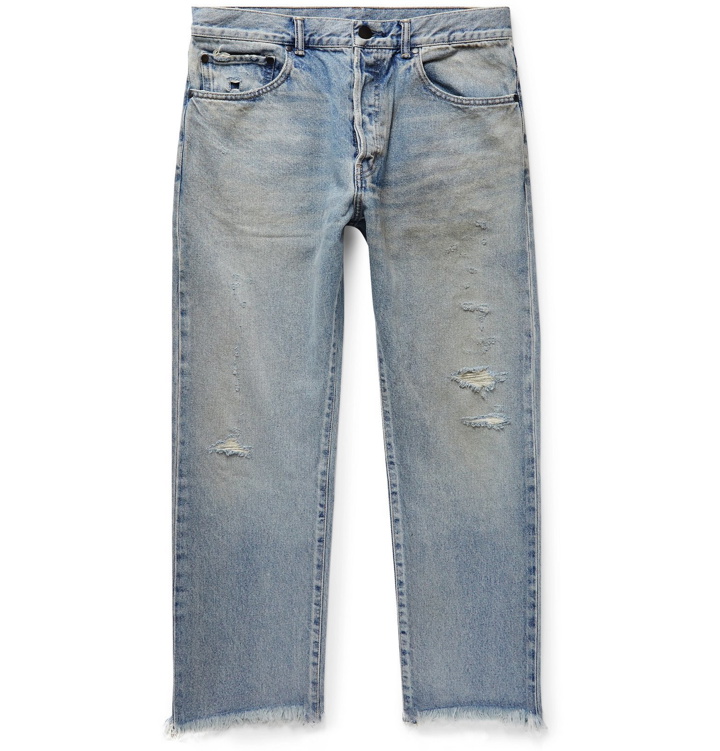 Photo: John Elliott - The Kane 2 Cropped Distressed Denim Jeans - Blue