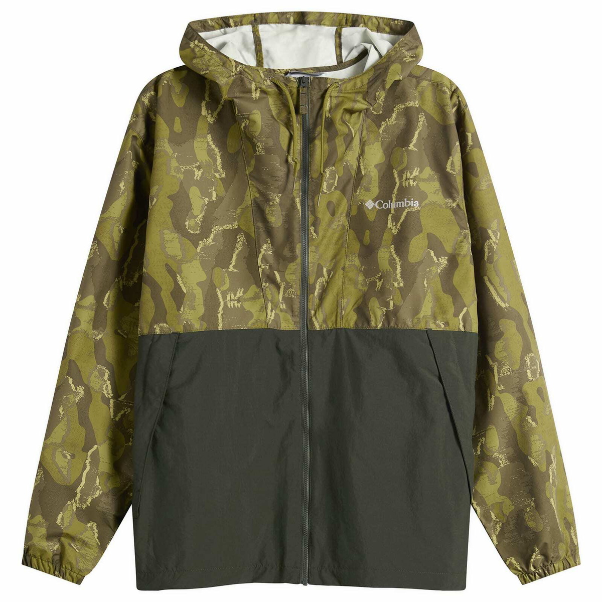 Columbia Men's Spire Valley™ Novelty Windbreaker in Mossy Green Treebark Greenscape