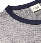 Hartford - Striped Cotton-Jersey T-Shirt - Navy