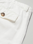 Brunello Cucinelli - Straight-Leg Cotton-Twill Trousers - White