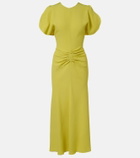 Victoria Beckham Bela gathered crêpe satin midi dress