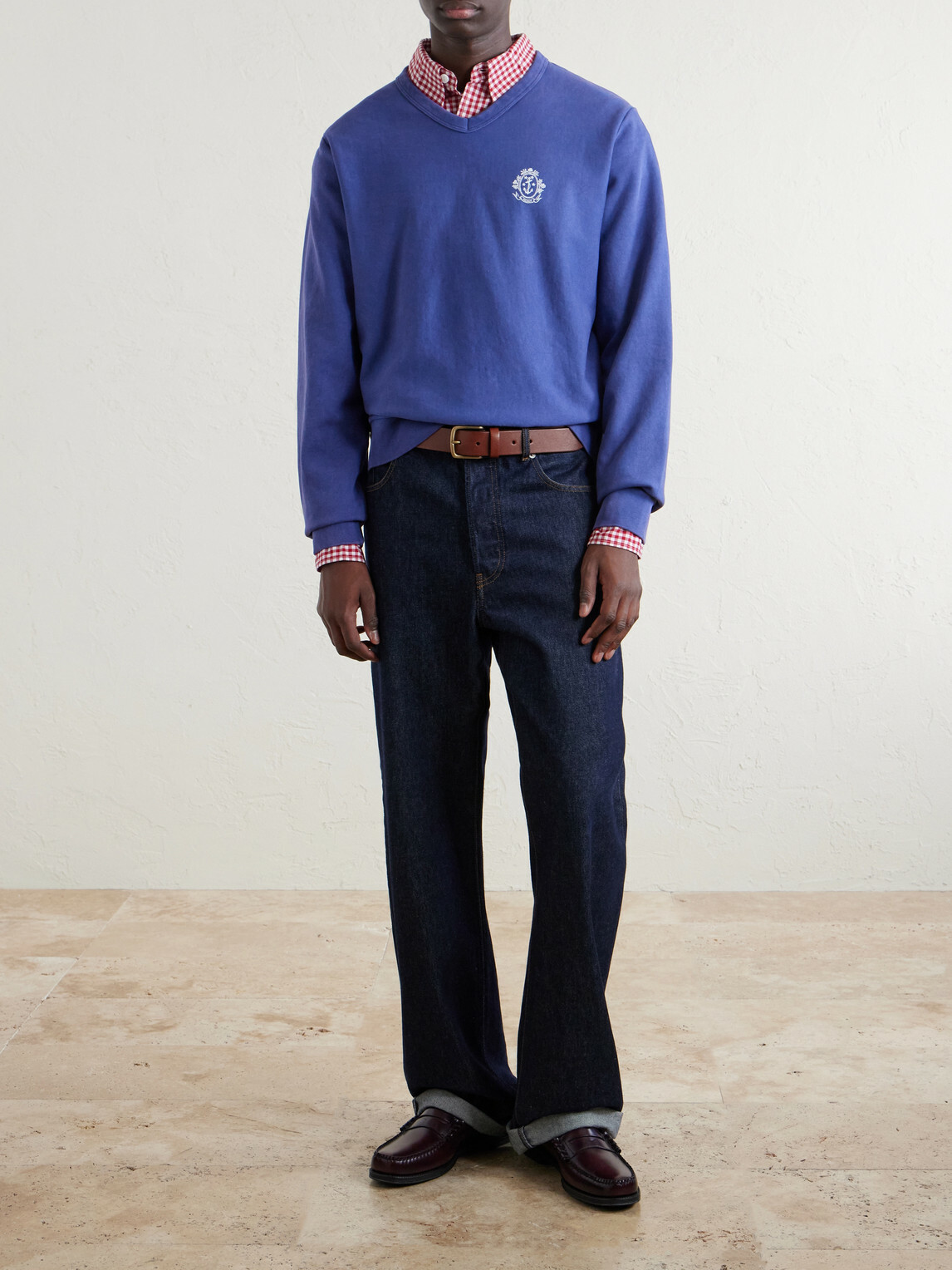 Noah - Logo-Printed Cotton Sweatshirt - Blue