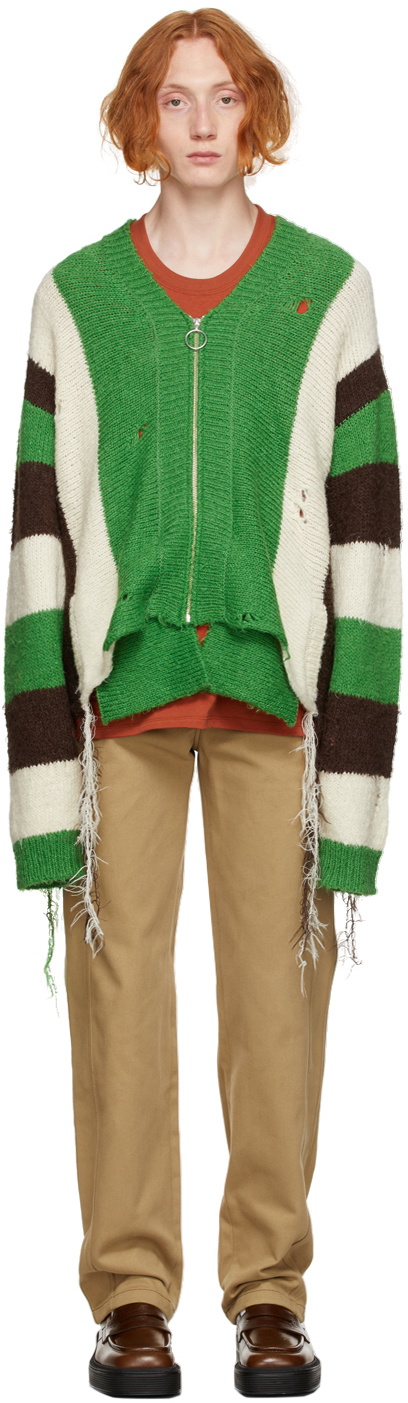 Doublet Tricolor Wool Striped Cardigan Doublet