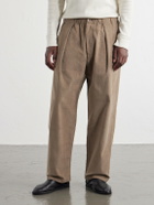 Kardo - Taka Straight-Leg Emrboidered Cotton-Corduroy Trousers - Neutrals